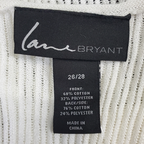 Lane Bryant Palm Burnout Ribbed Tank/Swimsuit Cover-up White ~ NWT Sz 26/28 - Picture 9 of 12